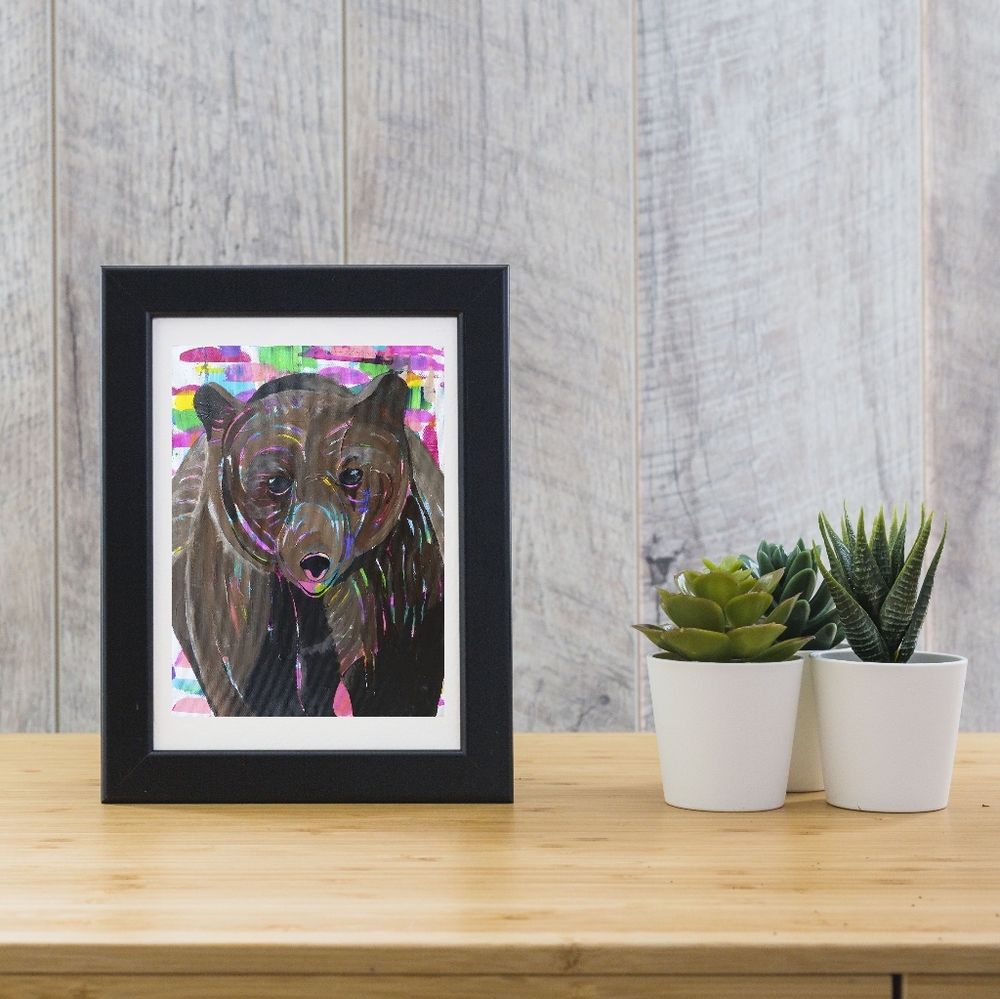 COLORFUL ART PRINT, WALL DECOR PRINT, BEAR PRINT